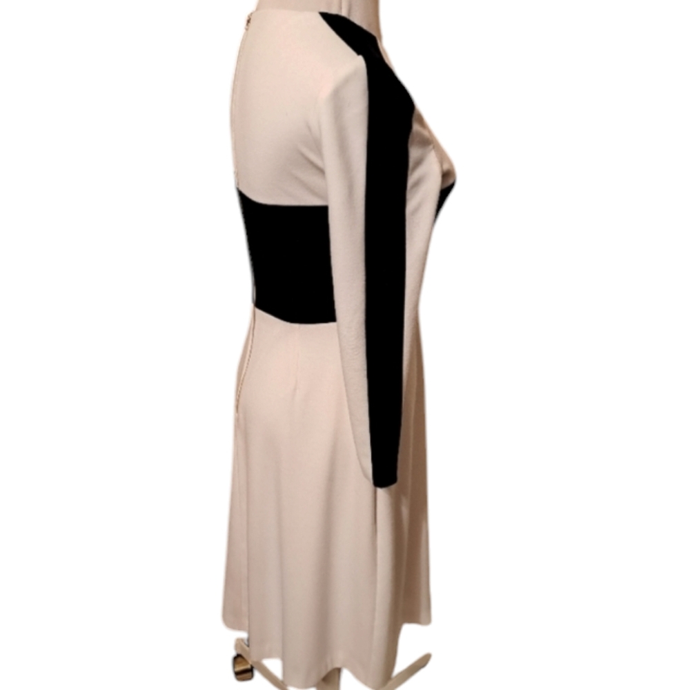 Eliza J Black and White Color Block  Fitted Midi Dress. Size Small. - Picture 10 of 10